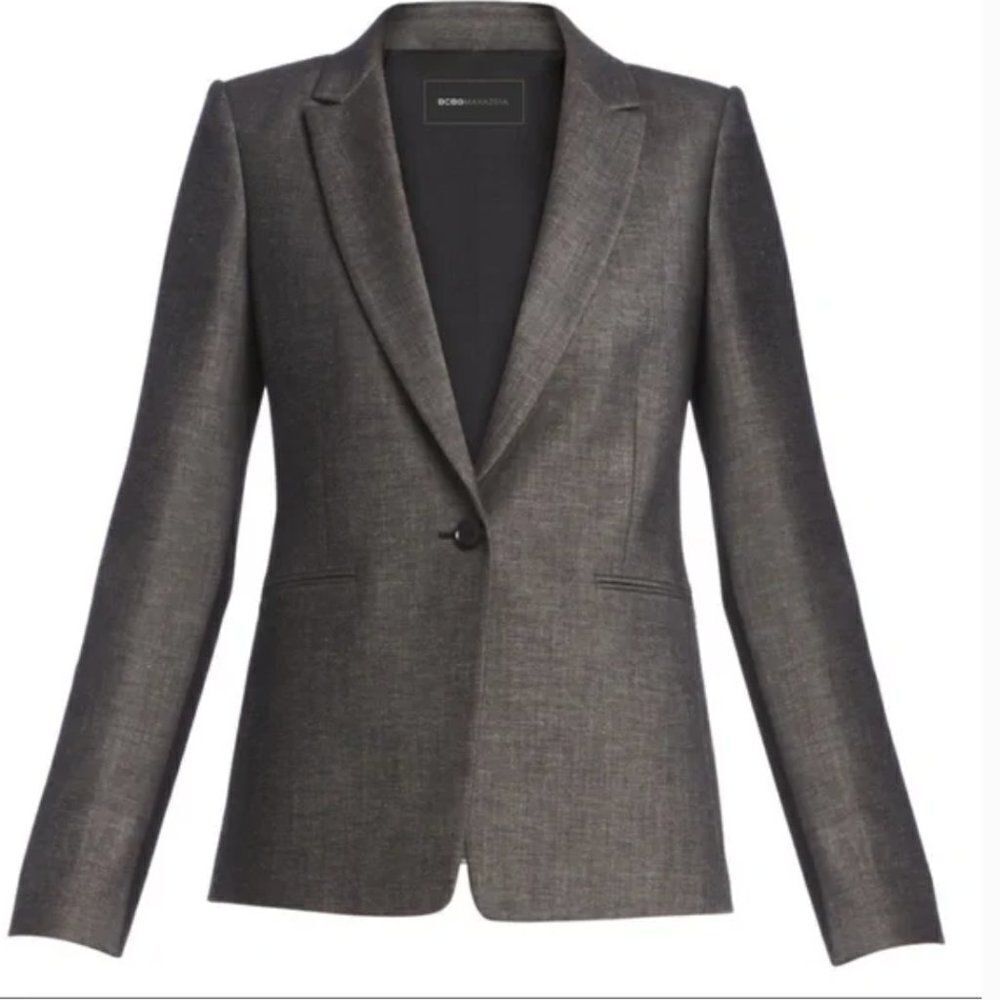 BCBG MaxAzria Womens‎ Blazer Jacket Size XS Gray Black Structured